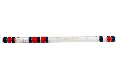 Acrylic (Transparent) C Natural Medium Bansuri Flute (Right Hand) 19 inches (48.26 cm)