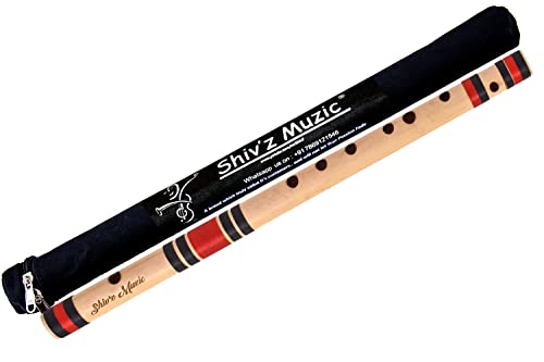 C Sharp Medium Premium Bansuri Flute (Right Hand) 18.5 inches (46.99 cm)