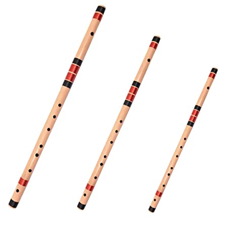 Combo Set C Natural Medium, G Natural Base and E Natural Base Right Hand Bansuri (Flutes)